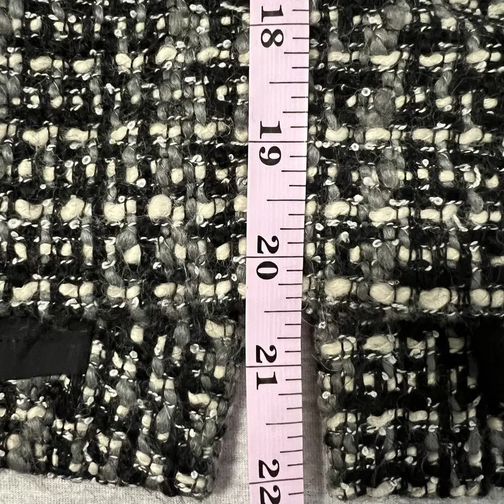J Crew‎ The Pencil Skirt Womens 2 Black Gray White Tweed Wool Blend Lined Career